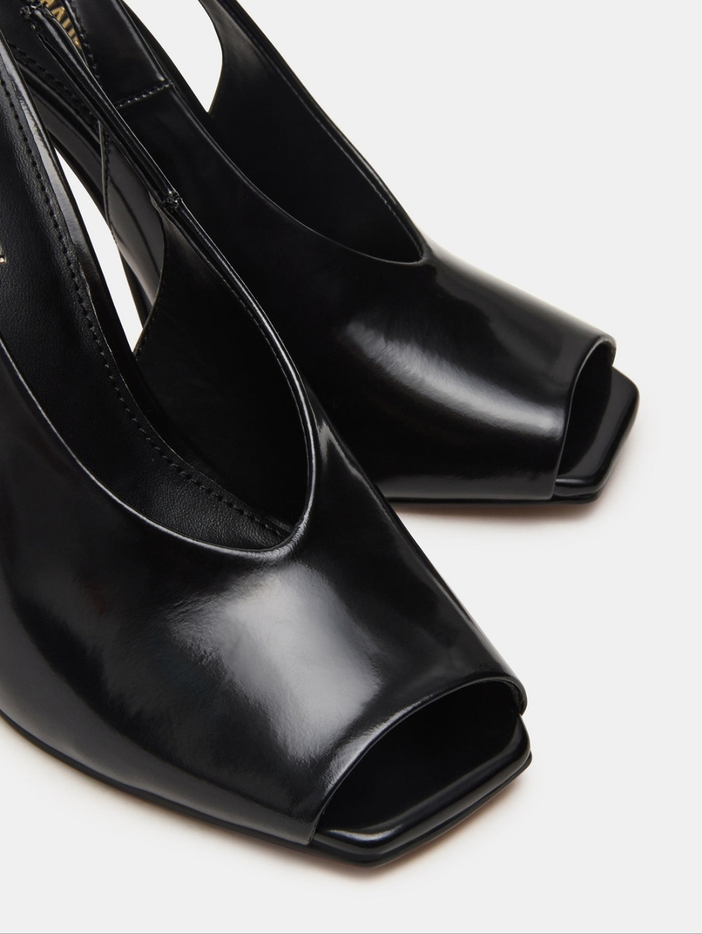 Steve Madden Black Slingback Peep-Toe Stiletto Heels - Picture 2 of 5